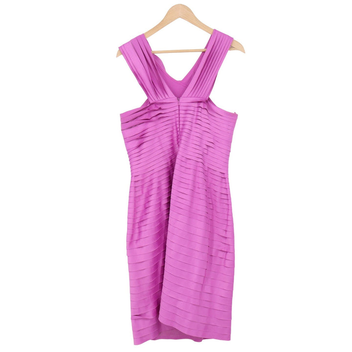 JS Collections Dress Womens 12 Sheath Pink Layered Ribbon Textured Excellent
