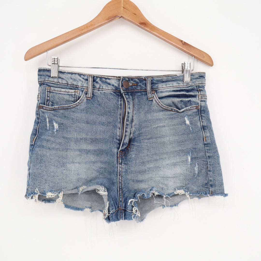 RSQ Jeans Curvy High Rise Distressed Denim Shorts Medium Wash Size 30/6