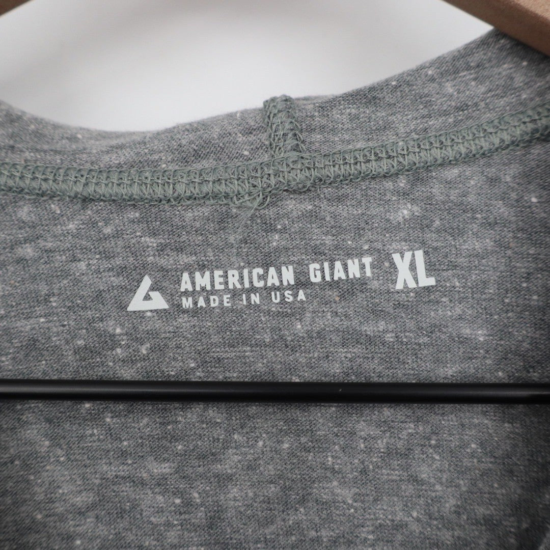 American Giant Mens Full Zip Hoodie Gray Heather XL Made USA Casual Comfort