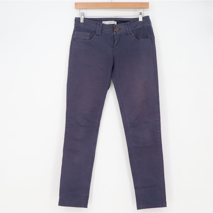 Zara TRF Pants Womens 6 Slim Chino Navy Blue Stretch Cotton Good
