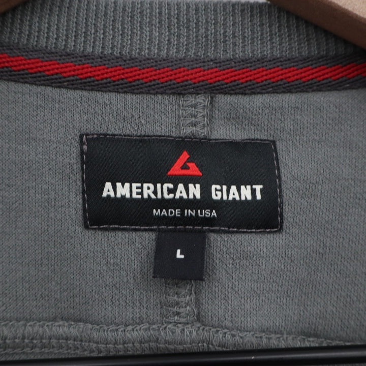 American Giant Broken-In Premium Slub T-Shirt Mens L Washed Black Henley Neck