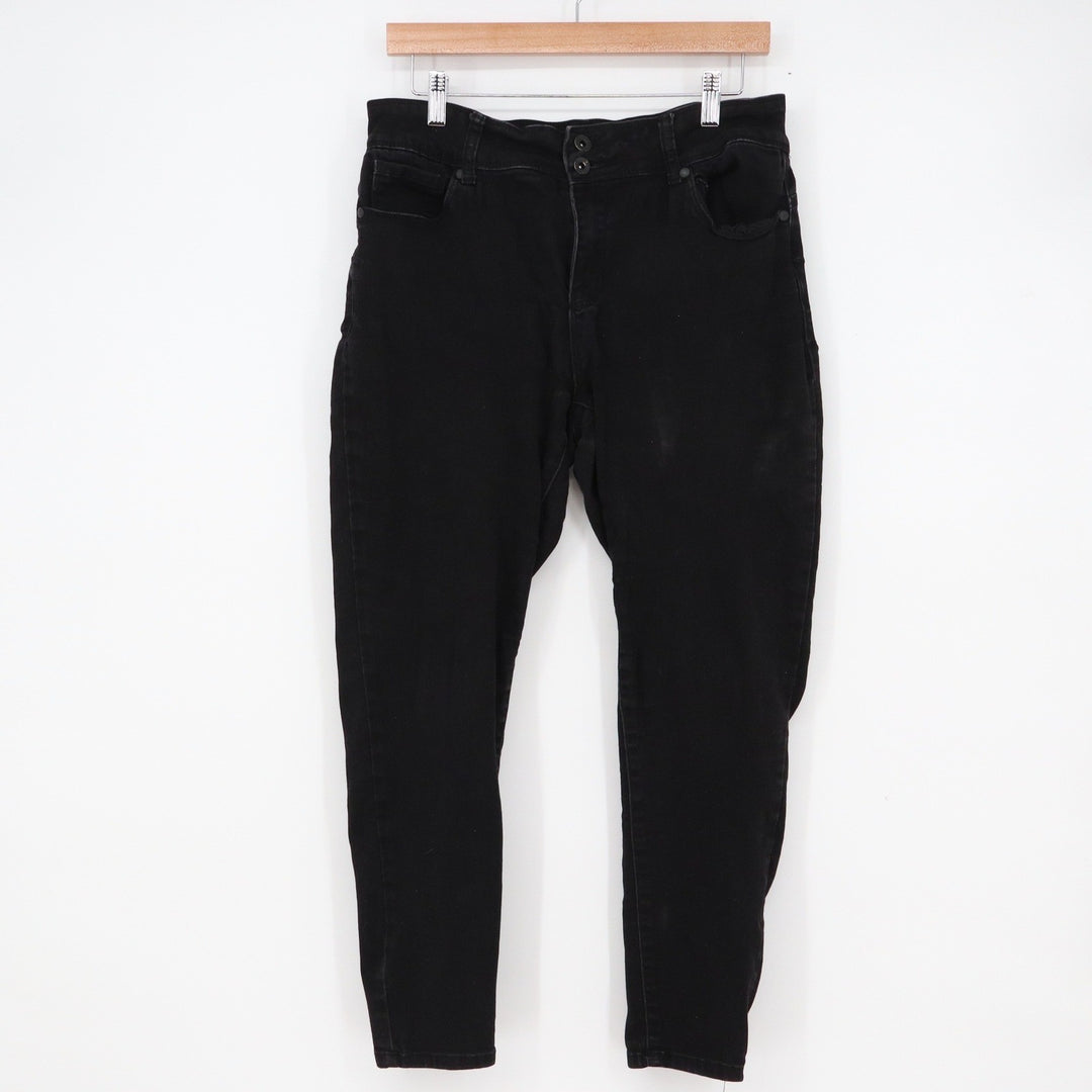 Sandpiper Petite Womens Black Skinny Jeans Size 14P High Rise Stretch Denim