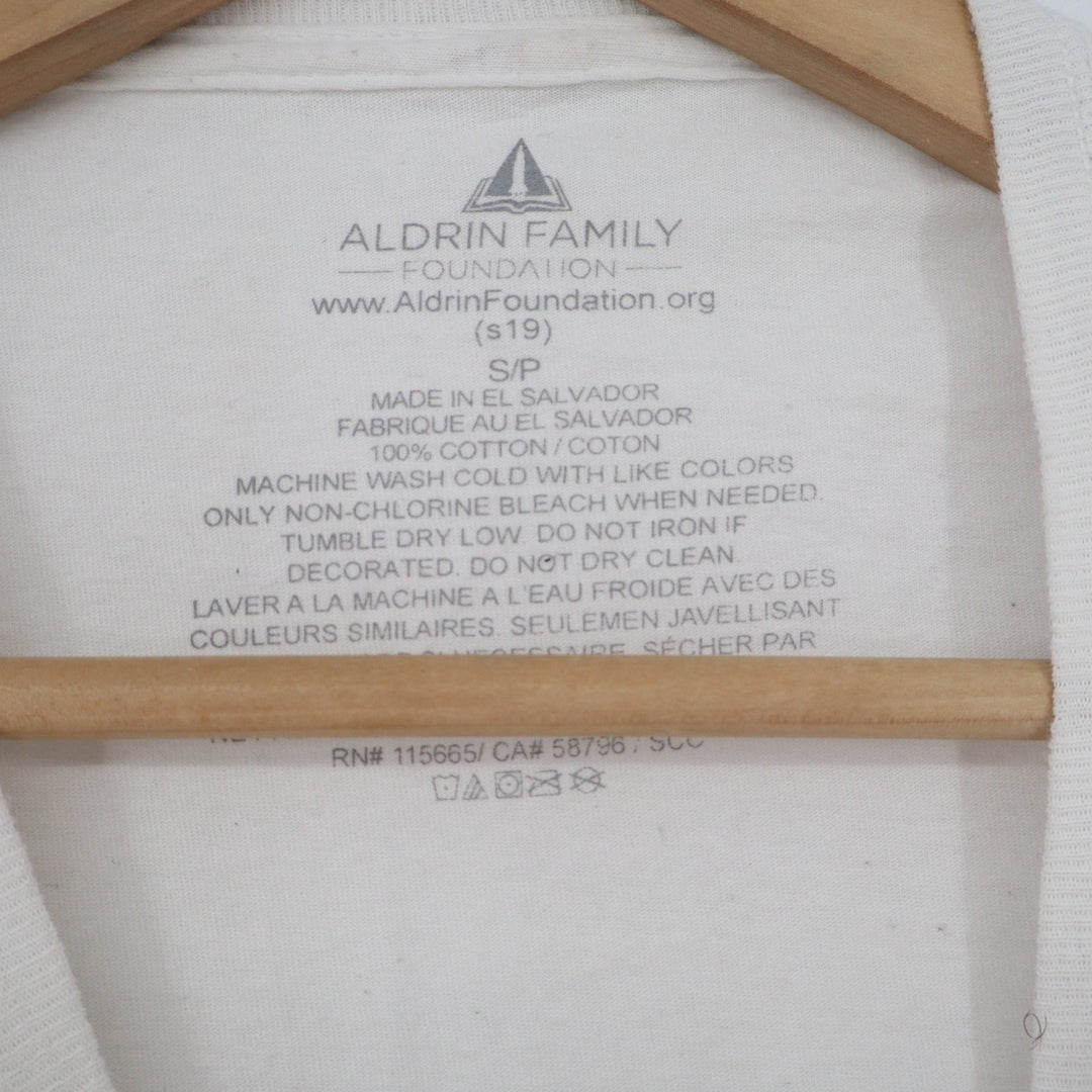 Aldrin Family Foundation NASA Long Sleeve Graphic Tee White Small Space Shuttle