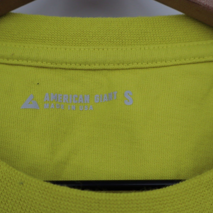 AMERICAN GIANTS Mens S Pocket Tee Shirt Yellow Cotton Made USA Casual Basic