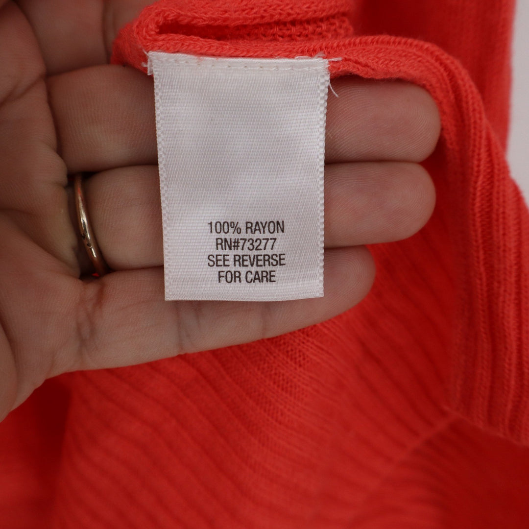 Apt 9 Womens Coral Orange Rayon Open Front Longline Cardigan Sweater Size M