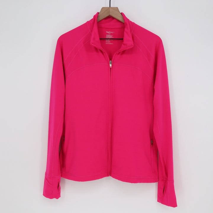 GapBody Womens XL Flaming Pink Full Zip Active Track Jacket Thumbholes
