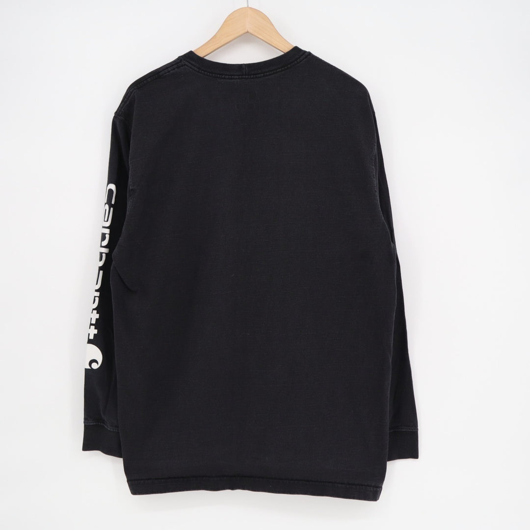 Carhartt Original Fit Shirt Mens Large Black Crew Neck Long Sleeve Workwear Tee