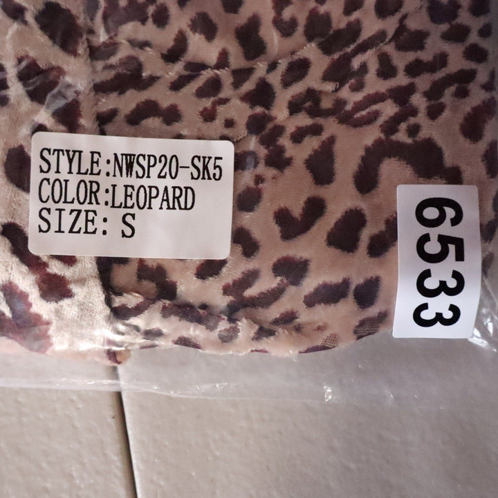 Naked Wardrobe Leopard Print Draped Mini Skirt Size S