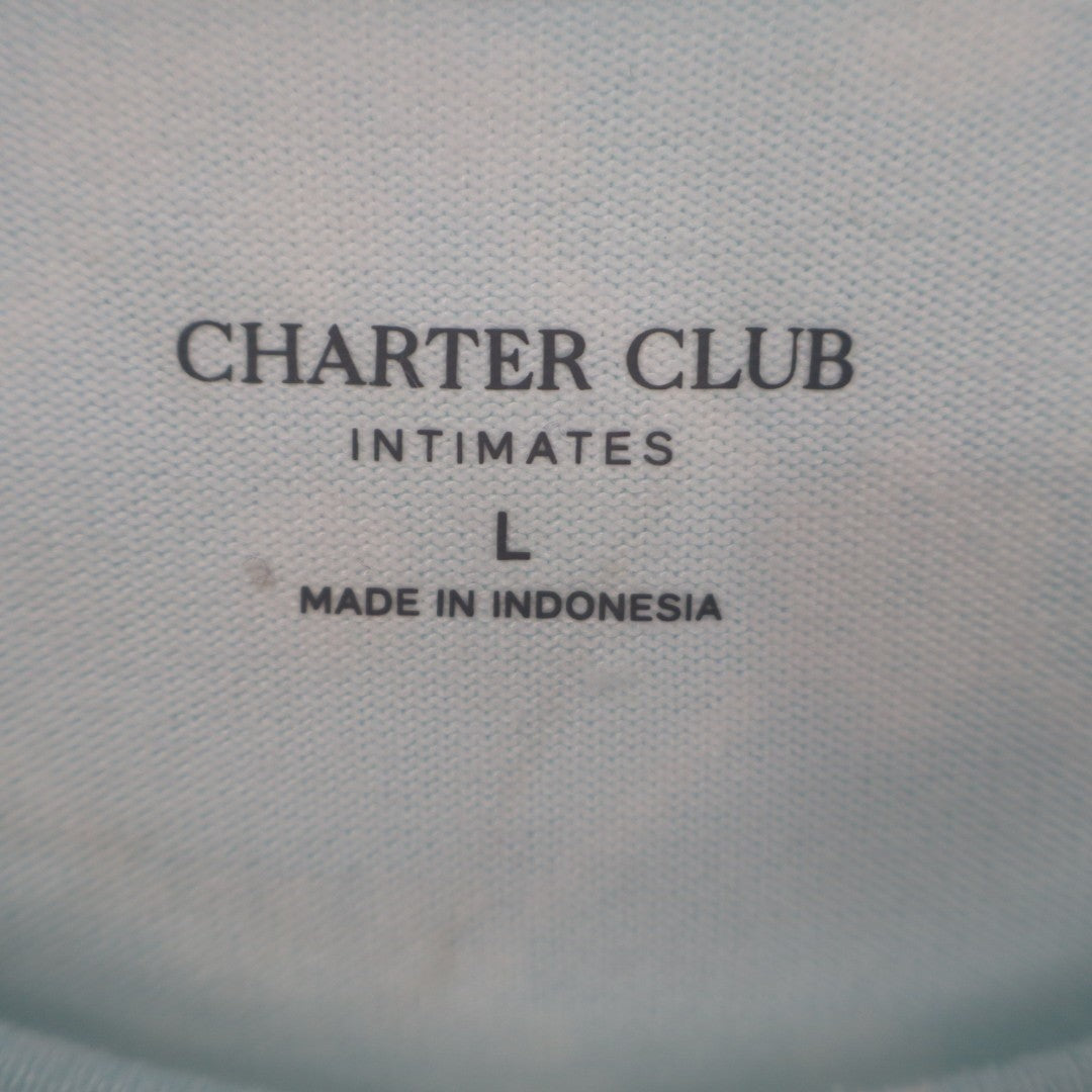 Charter Club Intimates Nightgown Womens Large Blue Snowflake Round Neck Pullover