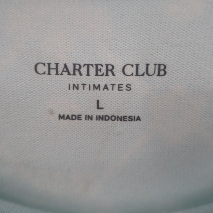 Charter Club Intimates Nightgown Womens Large Blue Snowflake Round Neck Pullover