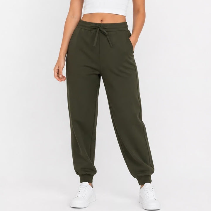 Prologue Women's Olive Green Drawstring Jogger Pants Size L Tapered Leg