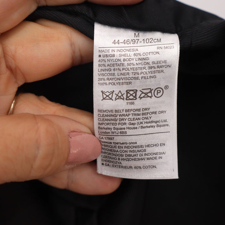 Banana Republic Mens Black Double Breasted Trench Coat Jacket Size M