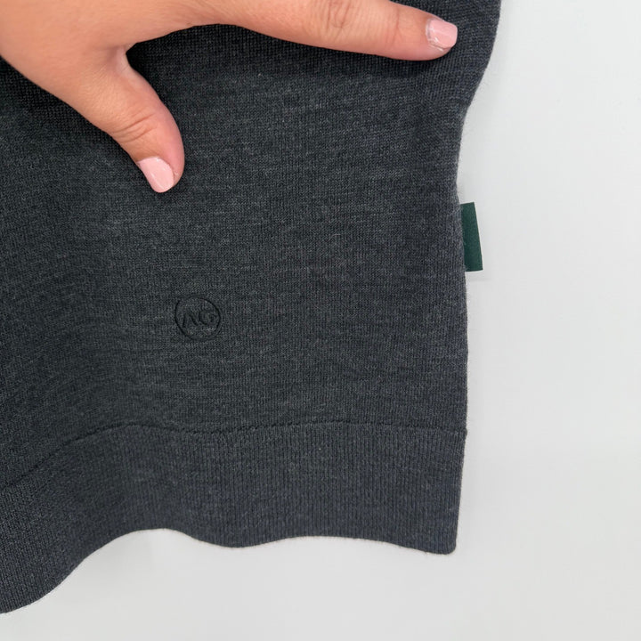 AG Green Label Men's Charcoal Grey Knit Polo Shirt Short Sleeve Size M