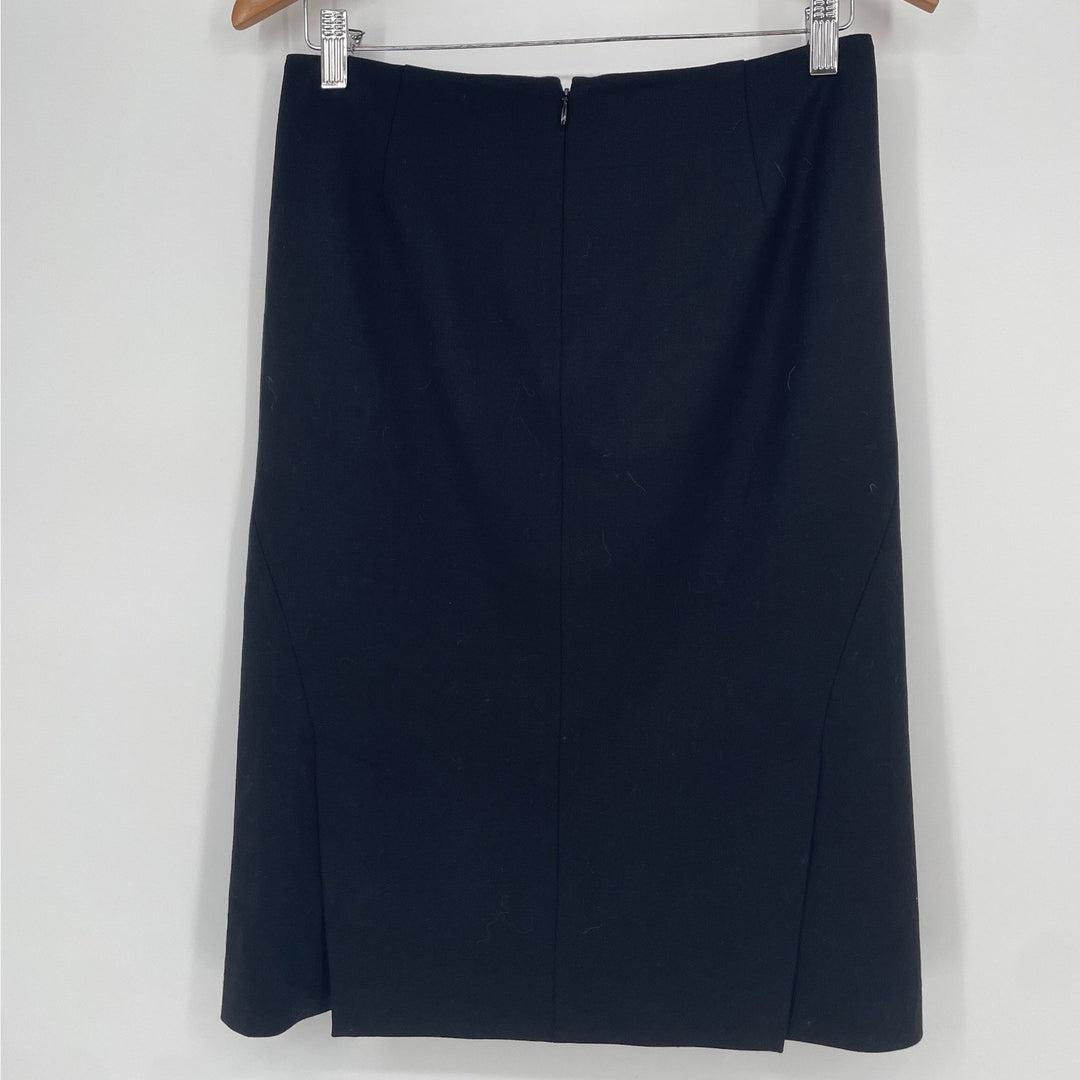 Theory Black Wool Blend Pencil Skirt Size 4 Business Professional Office