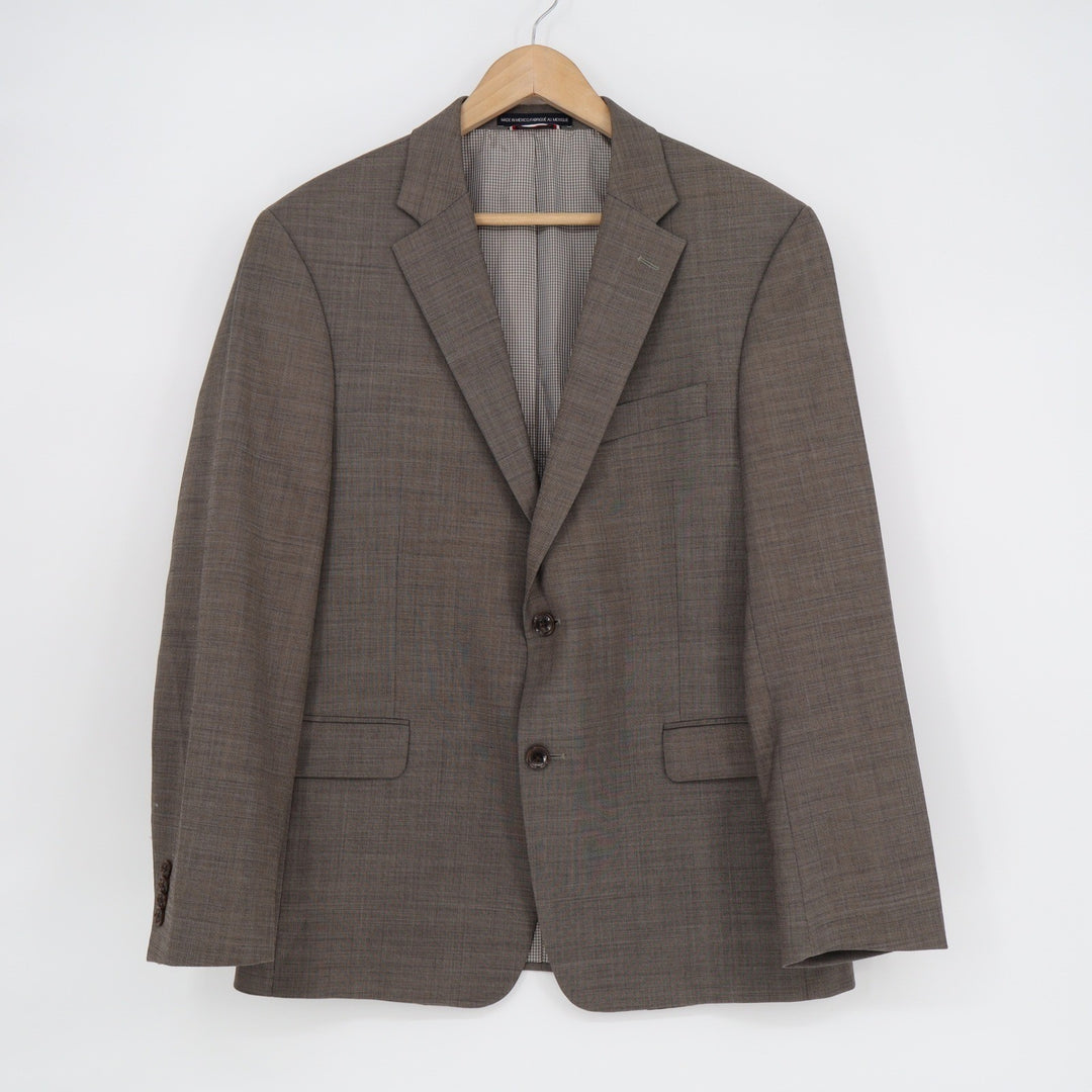 Tommy Hilfiger Mens 40S Brown Wool Blend Two Button Blazer Sport Coat DVC 055