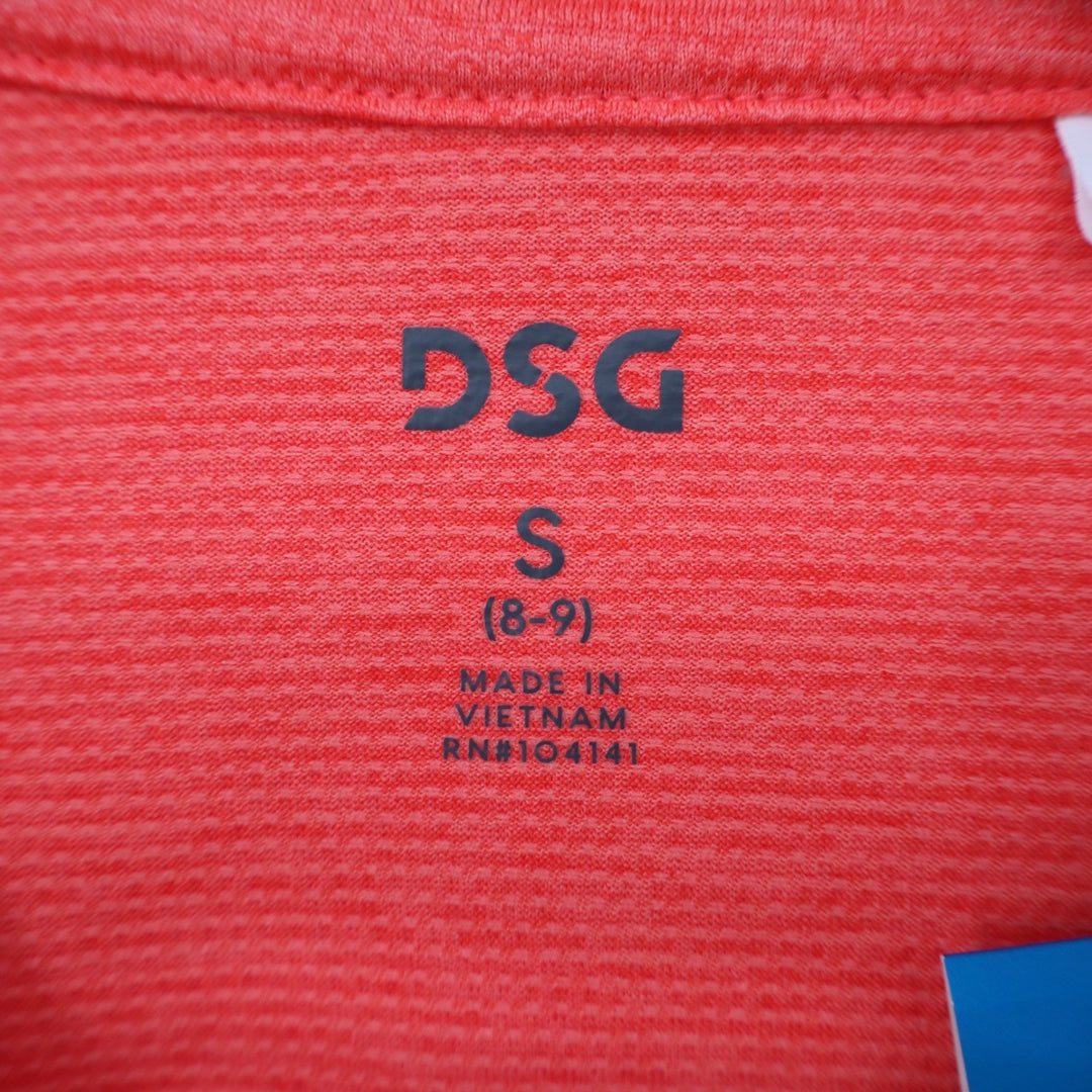 DSG Boys S 8-9 Pieced Graphic Movement Tee Cabana Coral Navy Basketball 1989 NEW