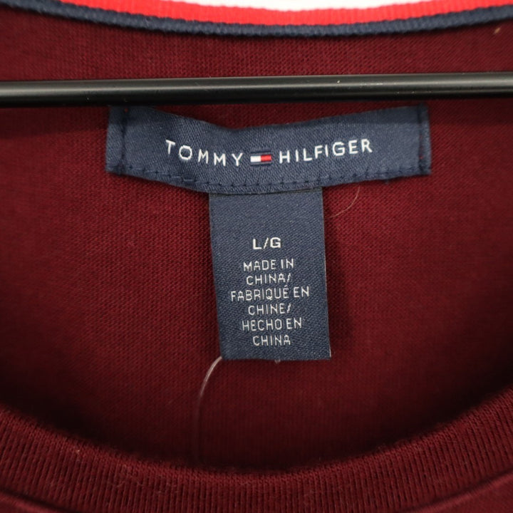 Tommy Hilfiger Sleep T Shirt Womens Large Deep Rouge Side Slits Casual Wear