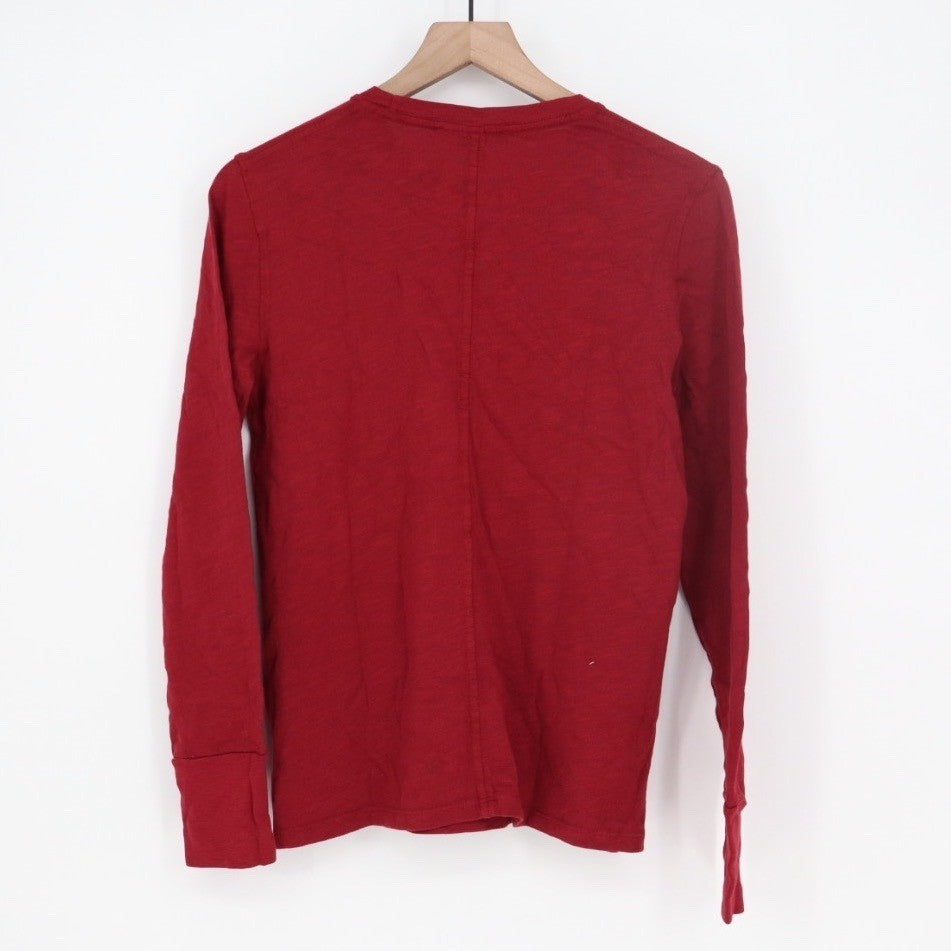 American Giant Womens Long Sleeve Crew Neck Tee Top Size S Made USA