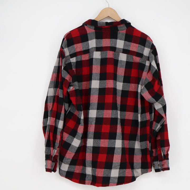 Red Head Brand Co Mens XL Flannel Shirt Red Black Grey Buffalo Plaid Cotton