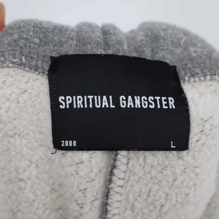 Spiritual Gangster Mens Gray Star Graphic Jogger Sweatpants Size L Fleece Lined