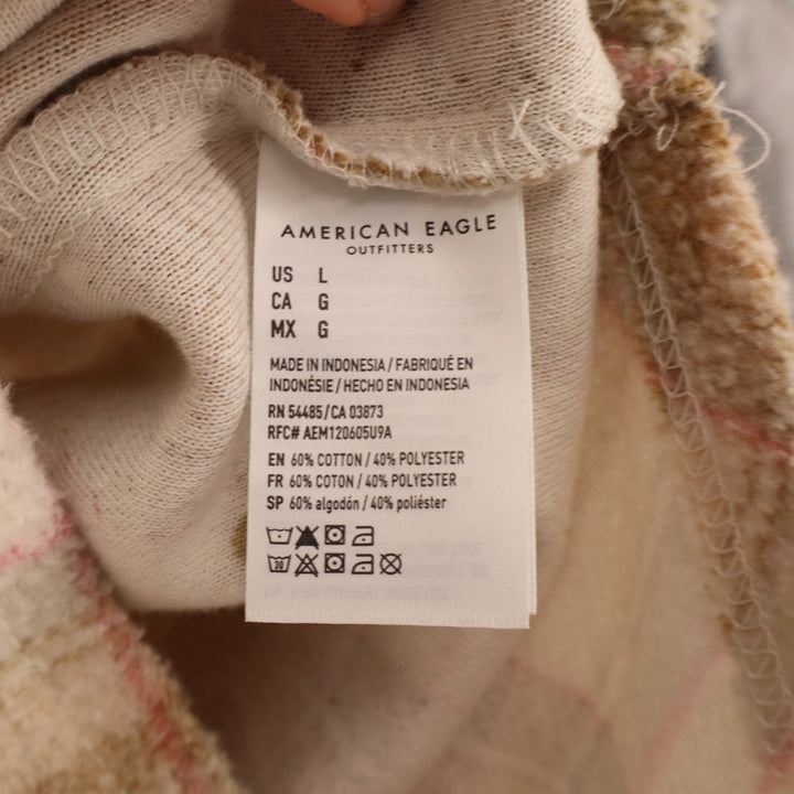 American Eagle Outfitters Fleece Love Shacket Womens Large Brown Plaid Oversized