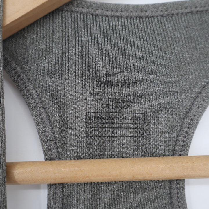 Nike Dri-FIT Sports Bra Womens Large Gray Heathered Racerback Swoosh