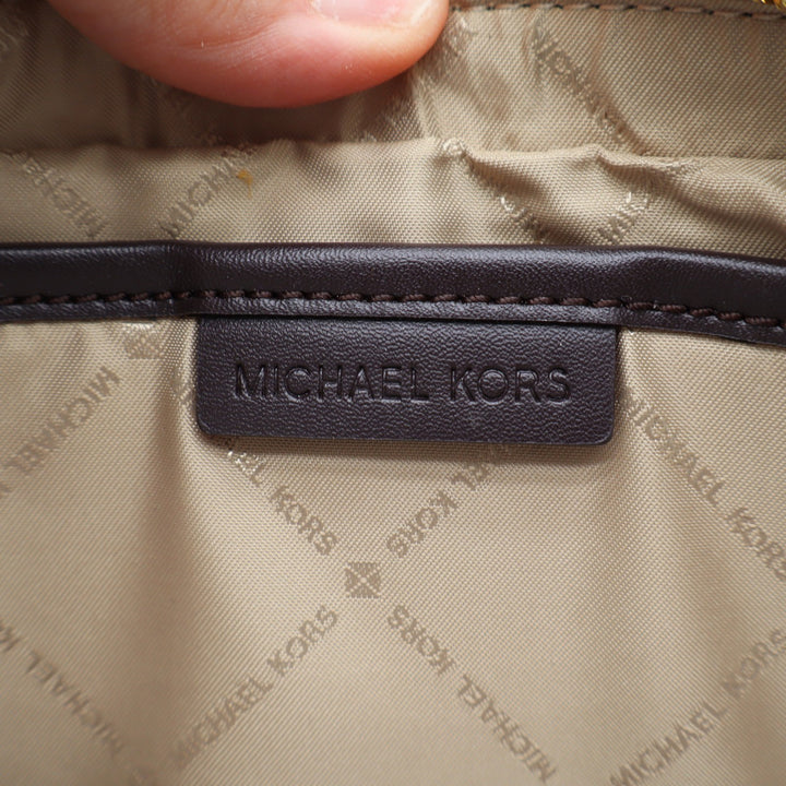 Michael Kors Jet Set Large East West Crossbody Bag Brown Monogram Logo Print