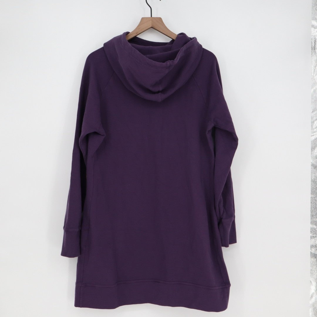 American Giant Hoodie Dress Womens XL Purple Cotton Stretch Long Sleeve Pullover
