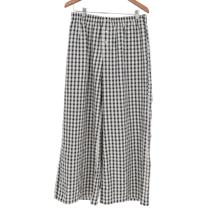 Sincerely Jules Navy Blue Gingham Wide Leg Elastic Waist Pants XL