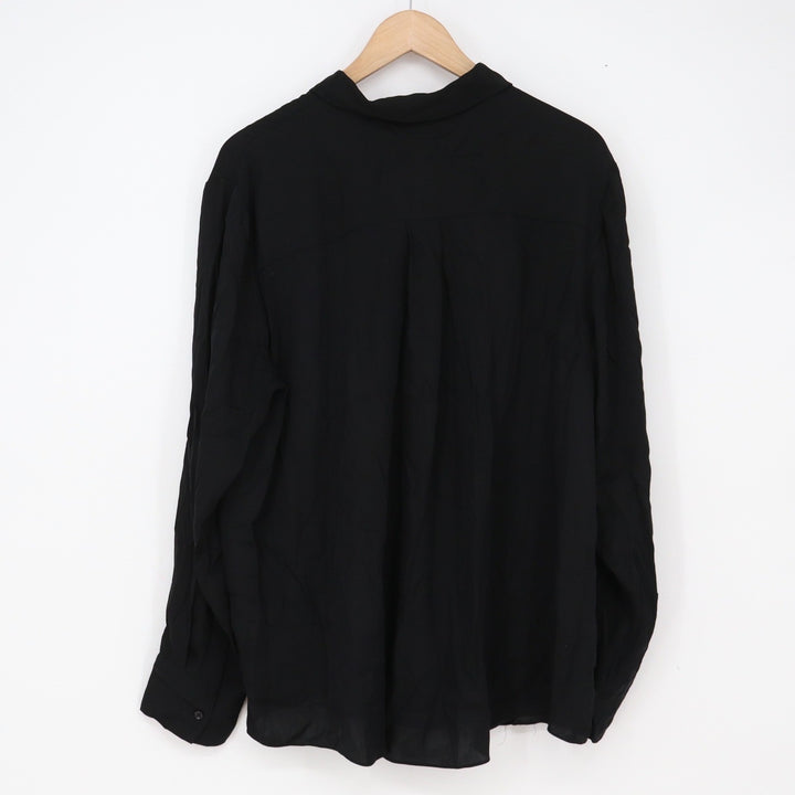 Unbranded Button-Down Womens XL Black Silk Stretch Excellent