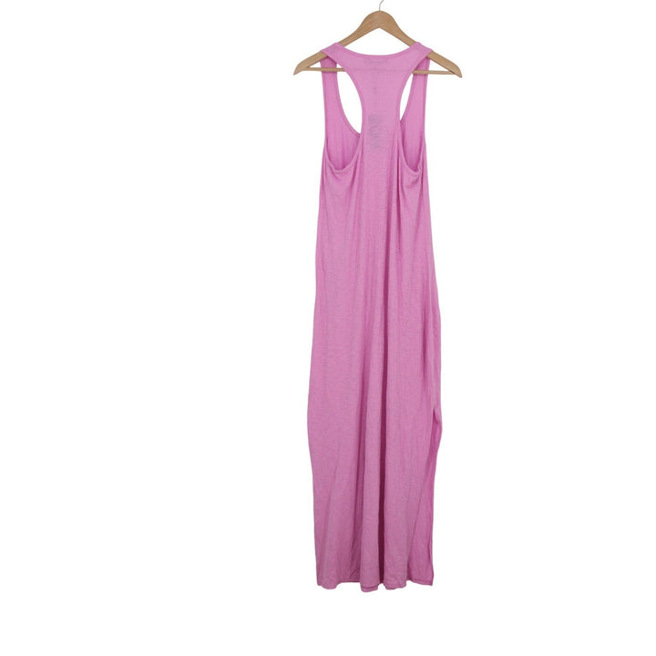 Chaser Womens Racerback Maxi Dress Pink Vintage Wash Slub Knit S