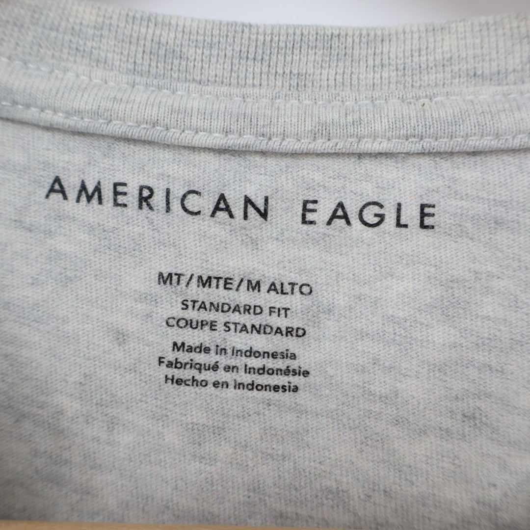 American Eagle Outfitters T-Shirt Mens Medium Gray Cotton Crew Neck Short Sleeve
