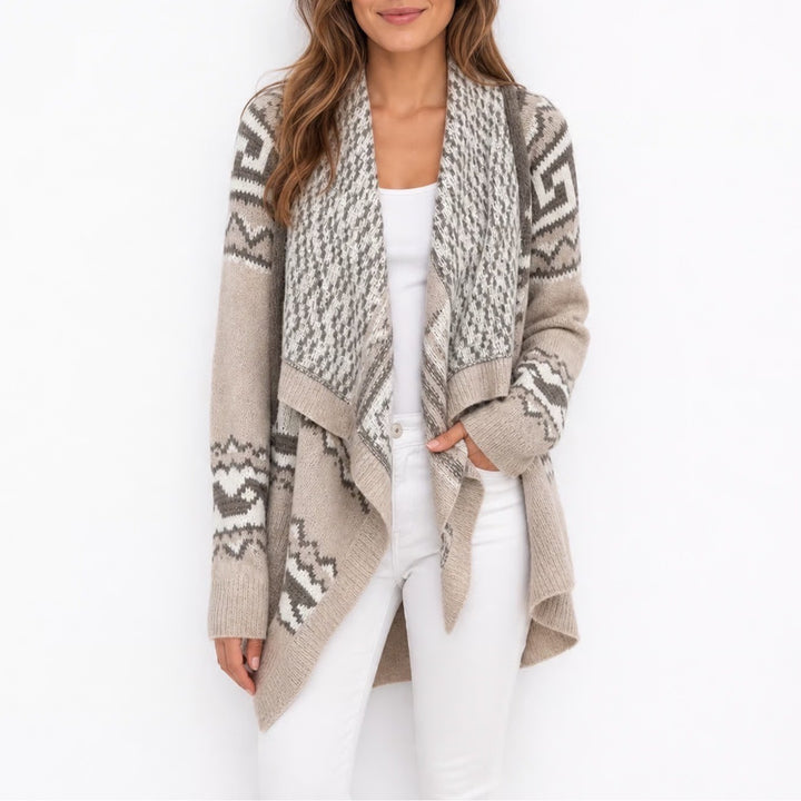Abercrombie & Fitch Southwestern Geometric Open Front Waterfall Cardigan XS/S