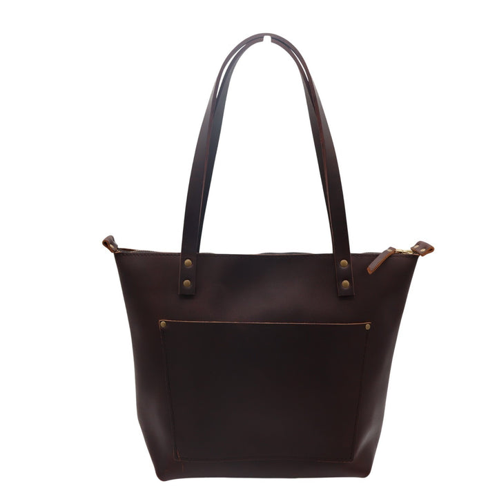 Portland Leather Goods Almost Perfect Womens Handbag Brown Studded Tote Bag