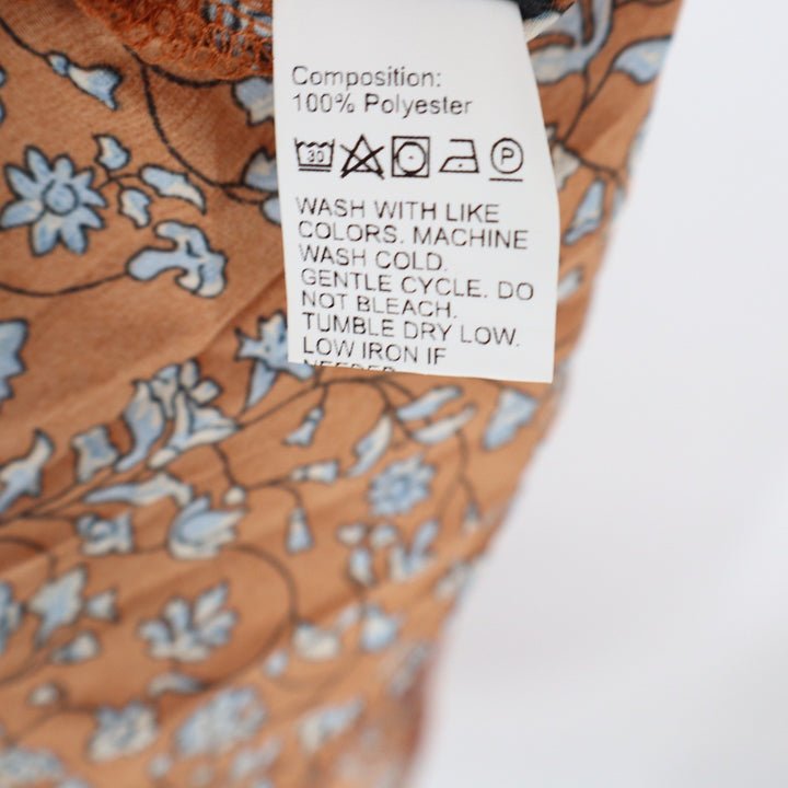 SHEIN Womens XL Rust Orange Floral Surplice V-Neck Spaghetti Strap Maxi Dress