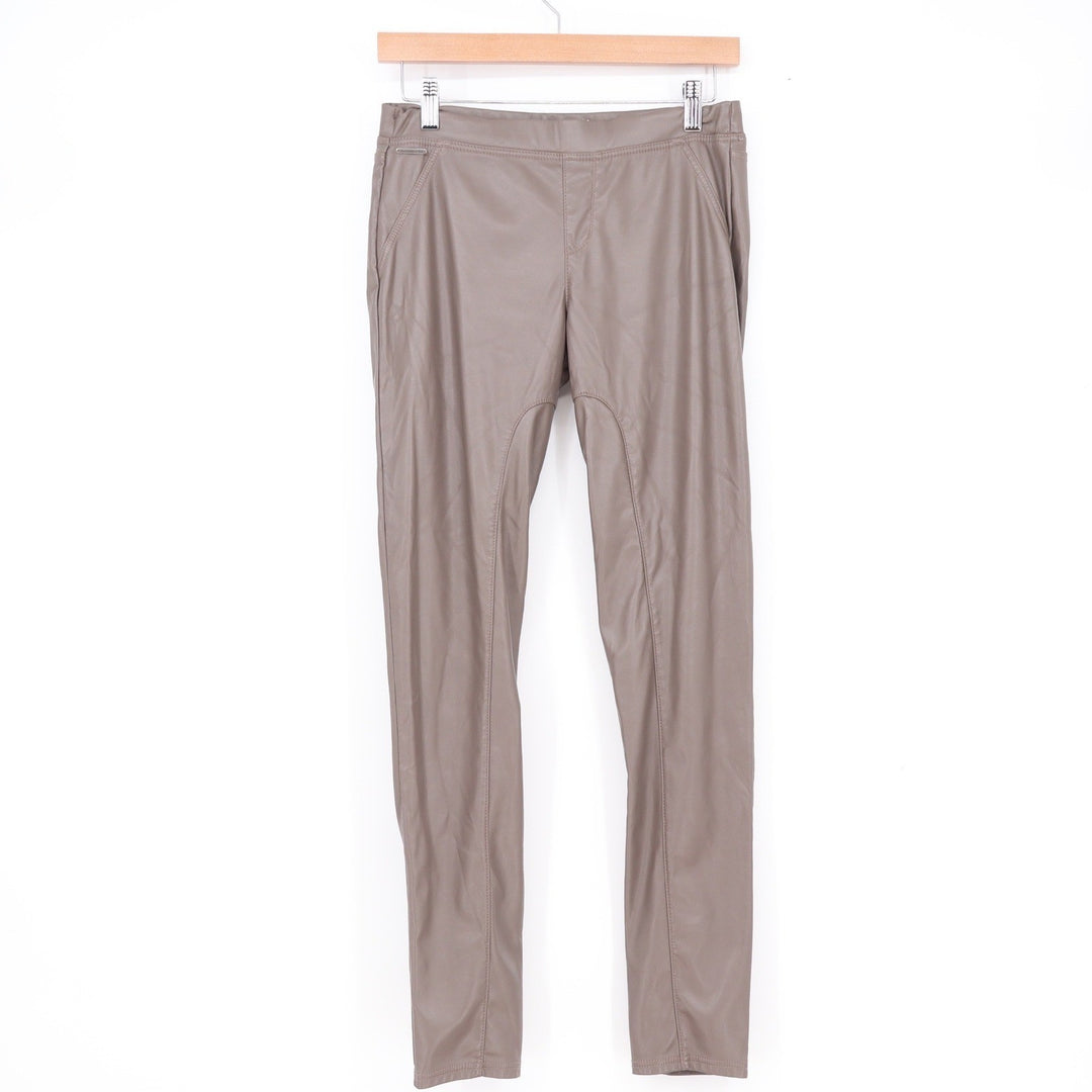 Abercrombie & Fitch Taupe Faux Leather Skinny Leggings Brown Pull On Pants