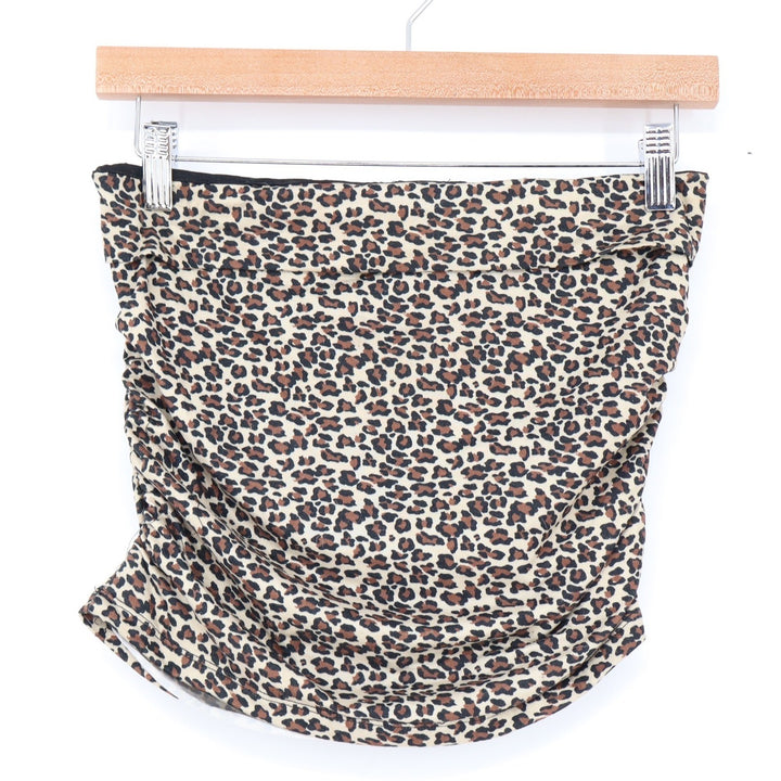 Jolie & Joy Leopard Print Tube Top Womens Medium Ruched Strapless
