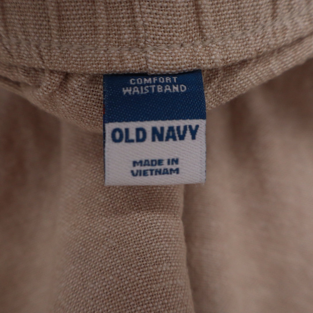 Old Navy Tan Linen Blend Comfort Waistband Shorts Women's Medium
