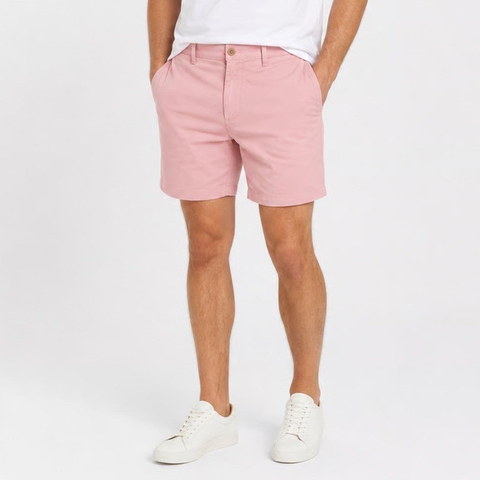 St Johns Bay Mens Pink Comfort Stretch Chino Shorts Size 34 Summer Flat Front