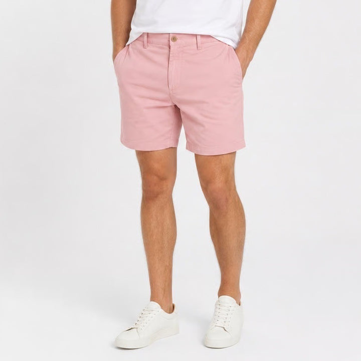 St Johns Bay Mens Pink Comfort Stretch Chino Shorts Size 34 Summer Flat Front