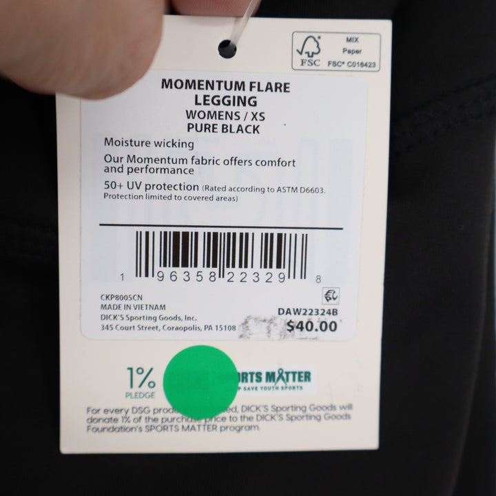 DSG Womens Momentum Flare Legging Pure Black High Rise XS