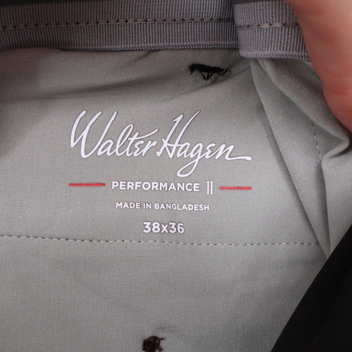 Walter Hagen P11 Performance Pants Mens 38x36 Black Golf Trousers