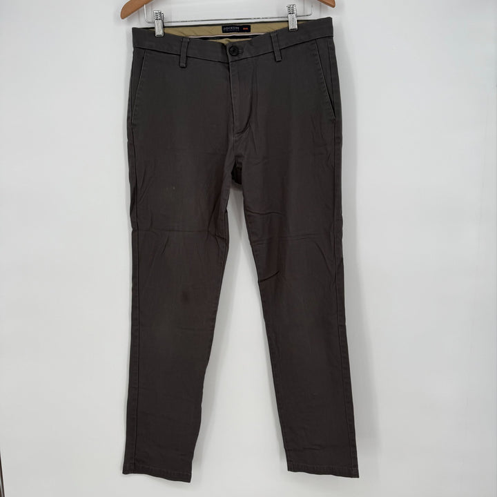 Dockers Signature Khaki Pants Mens 32x32 Gray Flex Comfort Tapered Leg Slim Fit