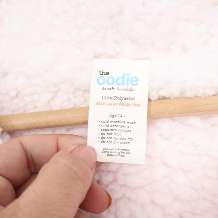 The Oodie Wearable Blanket Hoodie Pink Oversized Sherpa Lined Fleece One Size