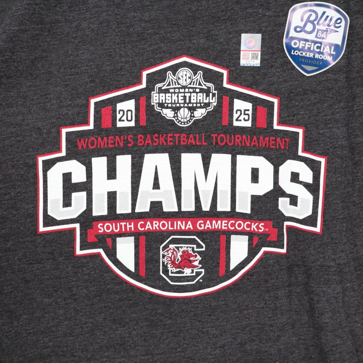 Blue 84 South Carolina Gamecocks 2025 SEC Womens Basketball Champs Tee Black L