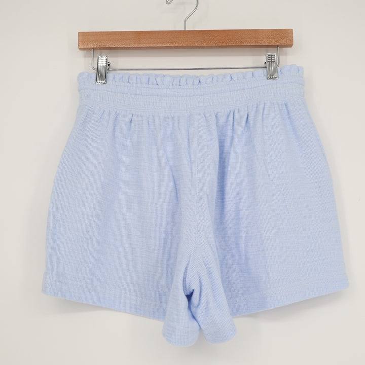 Aerie Womens Light Blue Textured Lounge Shorts Size S Small Drawstring Elastic
