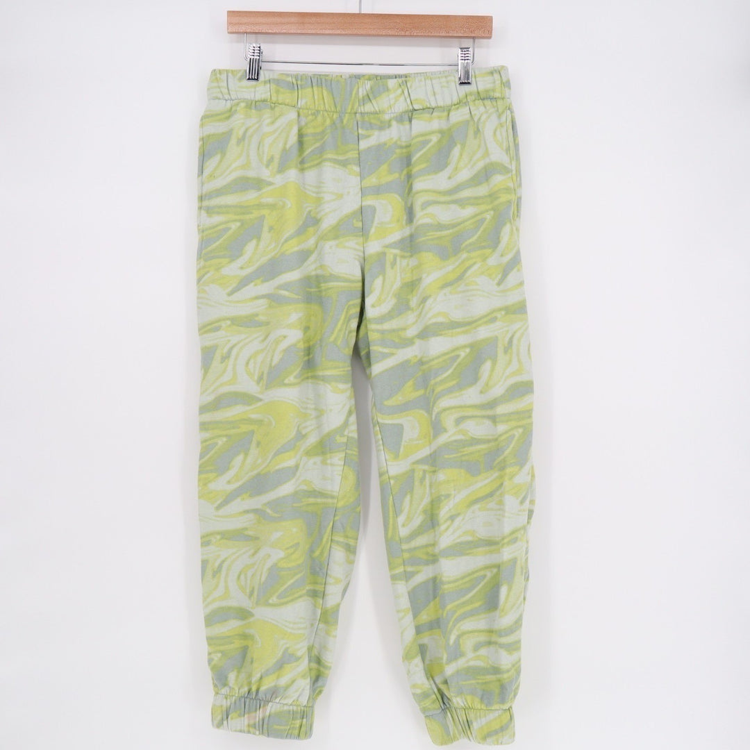 Wild Fable Jogger Sweatpants Womens Large Multi Green Swirl Cotton High Rise