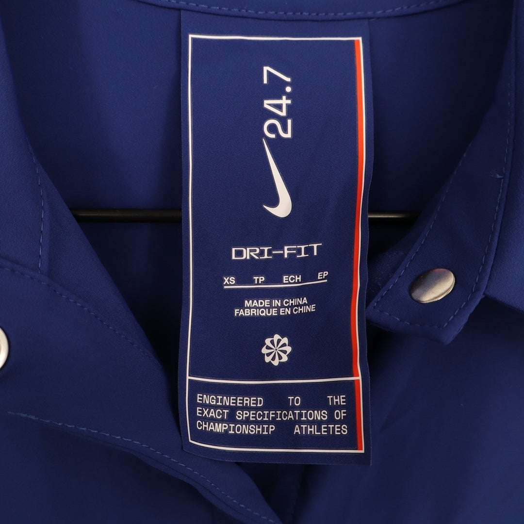 Nike 24.7 Dri-FIT Womens Royal Blue Long Sleeve Snap Button Top XS