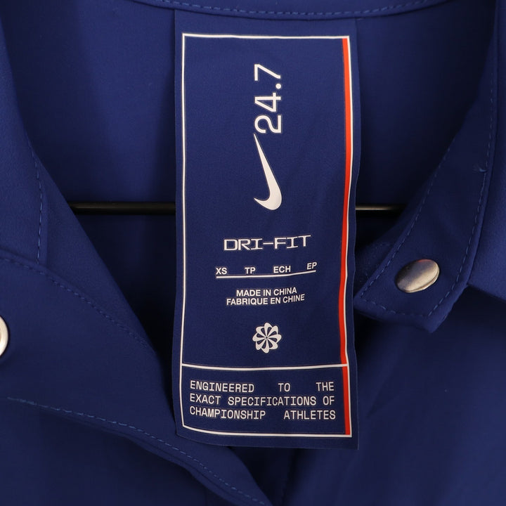 Nike 24.7 Dri-FIT Womens Royal Blue Long Sleeve Snap Button Top XS