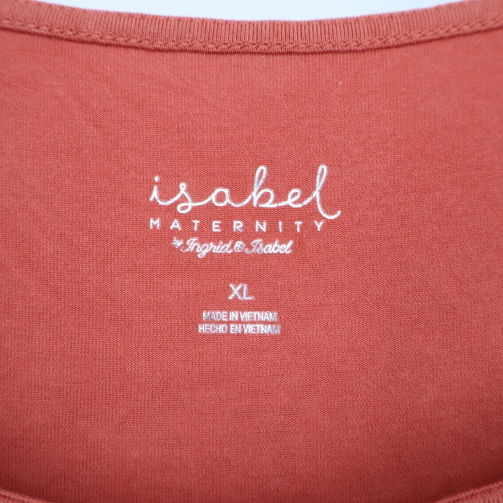 Isabel Maternity by Ingrid & Isabel Rust Tiered Midi Dress XL Short Sleeve
